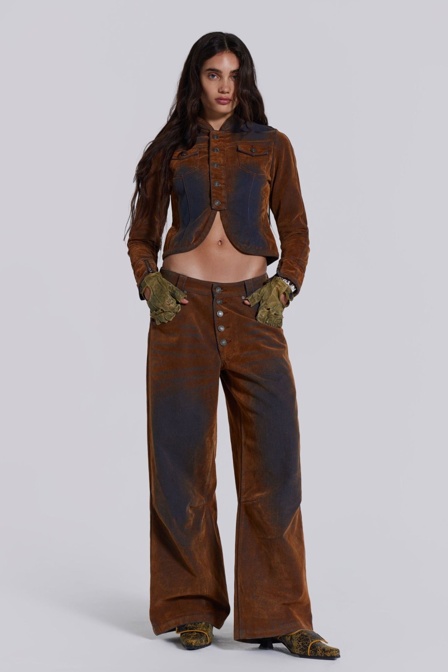 Jaded London Zebe Velvet Touch Jeans | Baggy Jeans