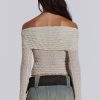 Jaded London Nyra Long Sleeve Bardot Top | Bandeau Tops