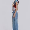 Jaded London Light Wash Colossus Carpenter Jeans | Baggy Jeans