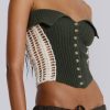 Jaded London Akio Knitted Corset Top | Crop Tops