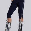 Jaded London Racer Capri Trousers In Navy | Shorts & Jorts