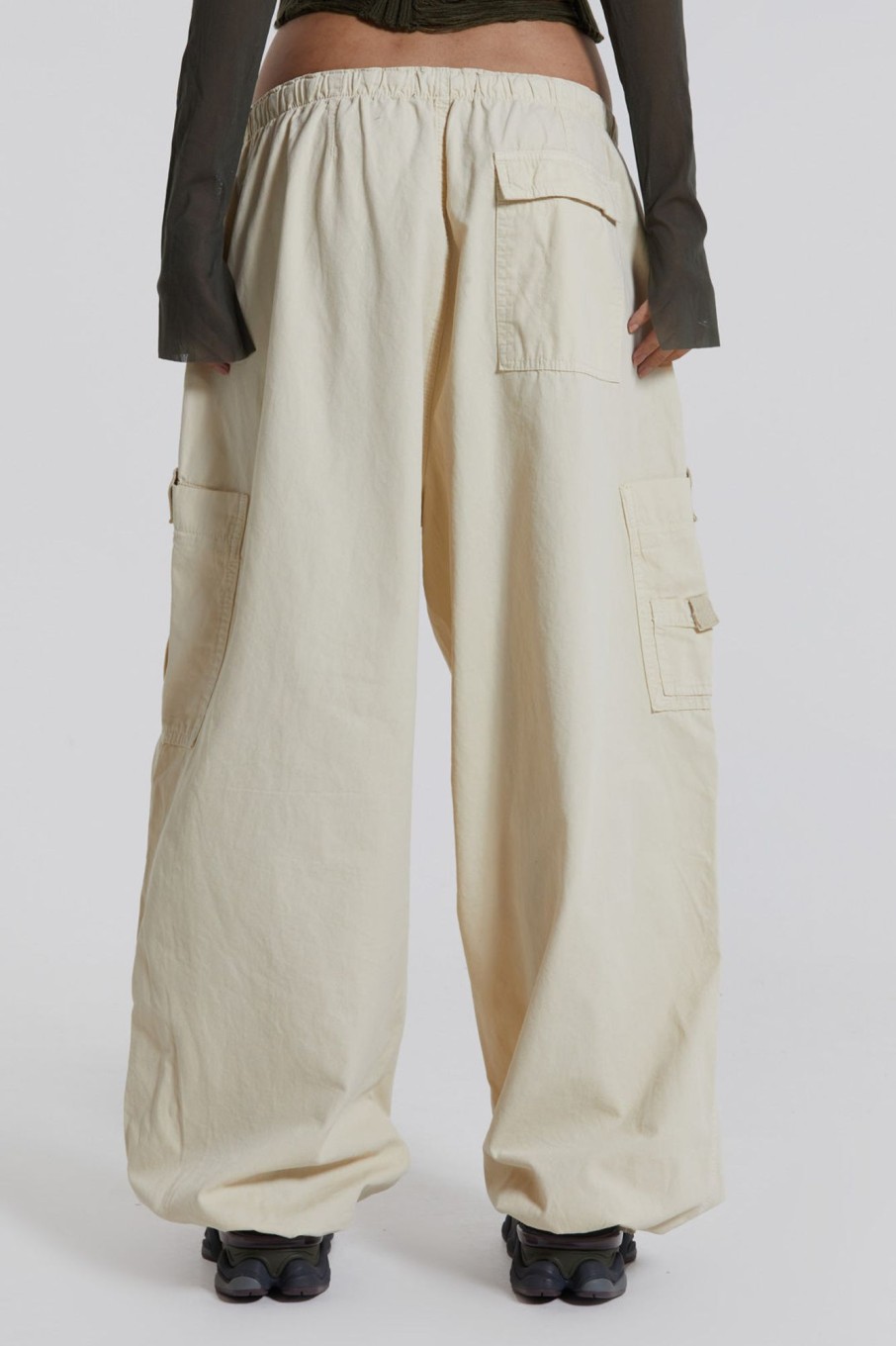 Jaded London Ecru Parachute Cargo Pants | Cargo Pants