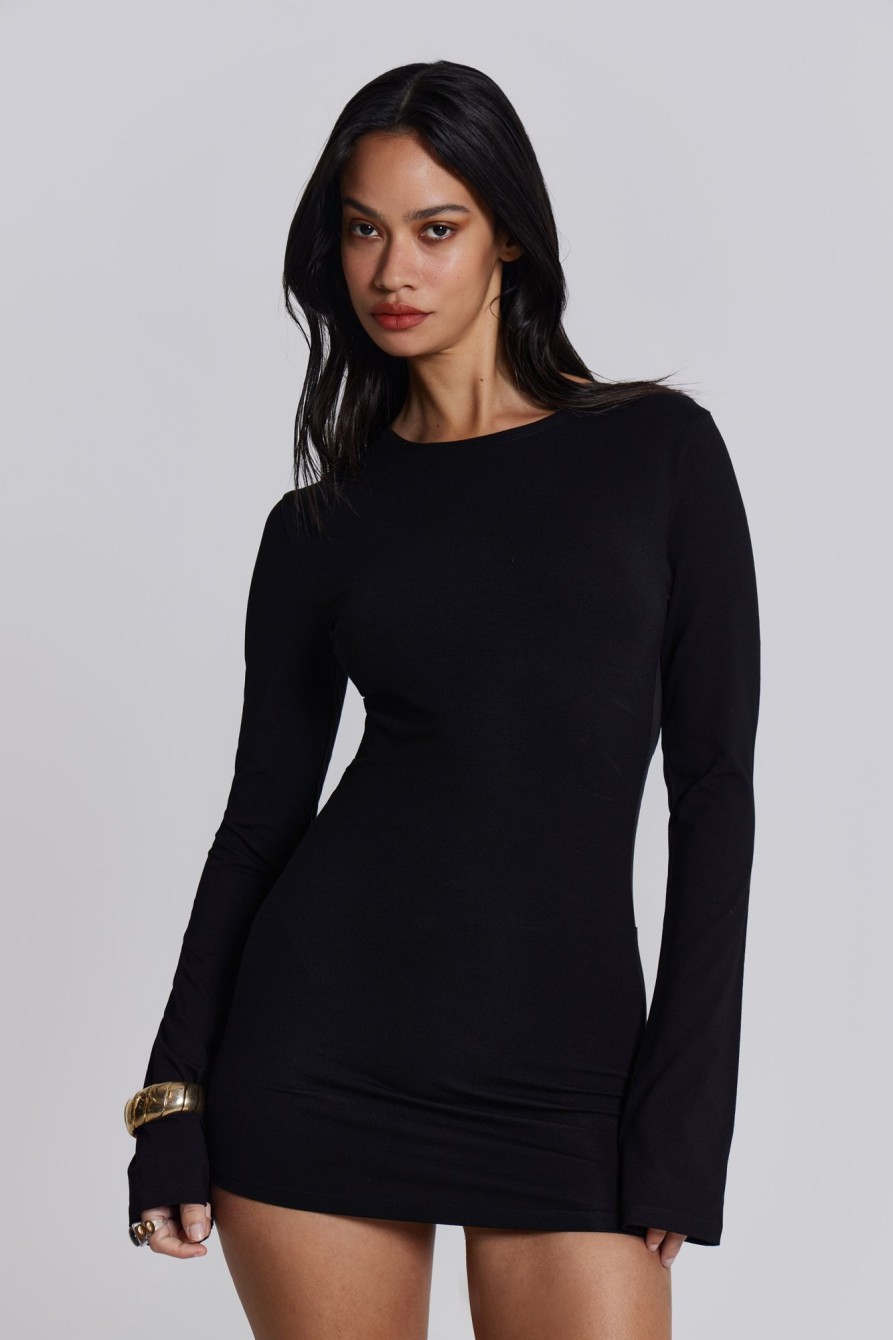 Jaded London Black Wings Mesh Dress | Mini Dresses