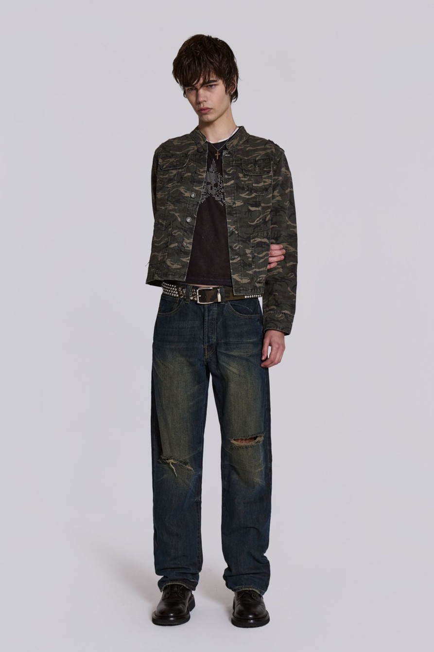 Jaded London Camo Covert Jacket | Outerwear